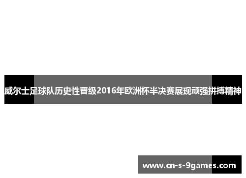 威尔士足球队历史性晋级2016年欧洲杯半决赛展现顽强拼搏精神
